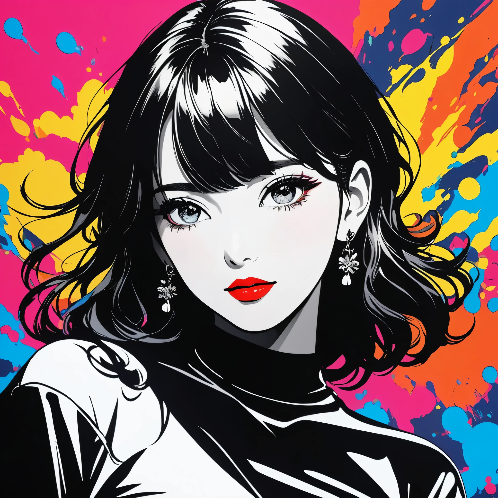 popart,
high contrast, trkpop,,(masterpiece, best quality:1.2), 1girl,solo