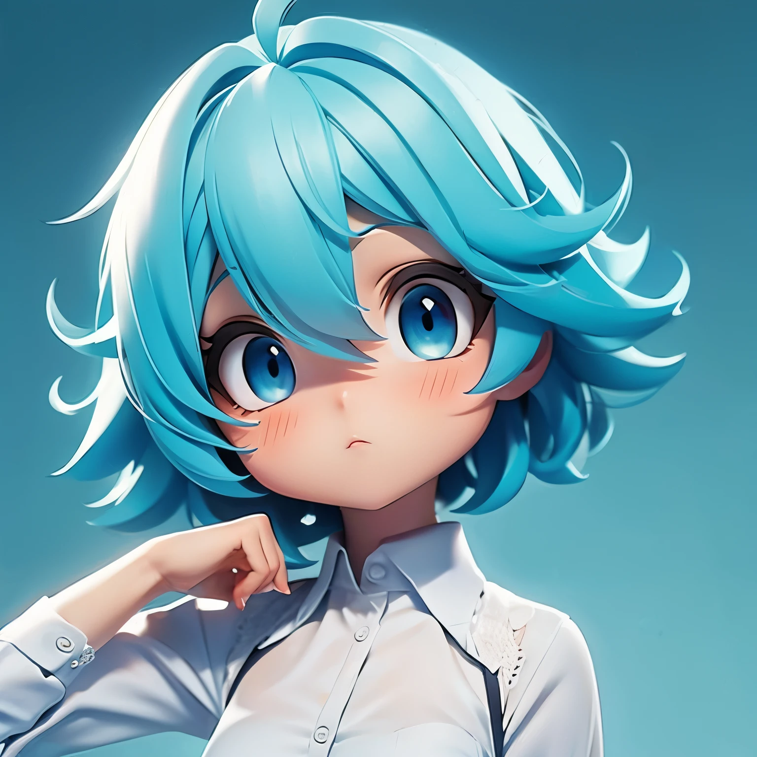 best quality, 1 Girl, (Dakota:1.0), blue eyes, Pixie Short Hair, ( Small Breasts ), blush, human Resources