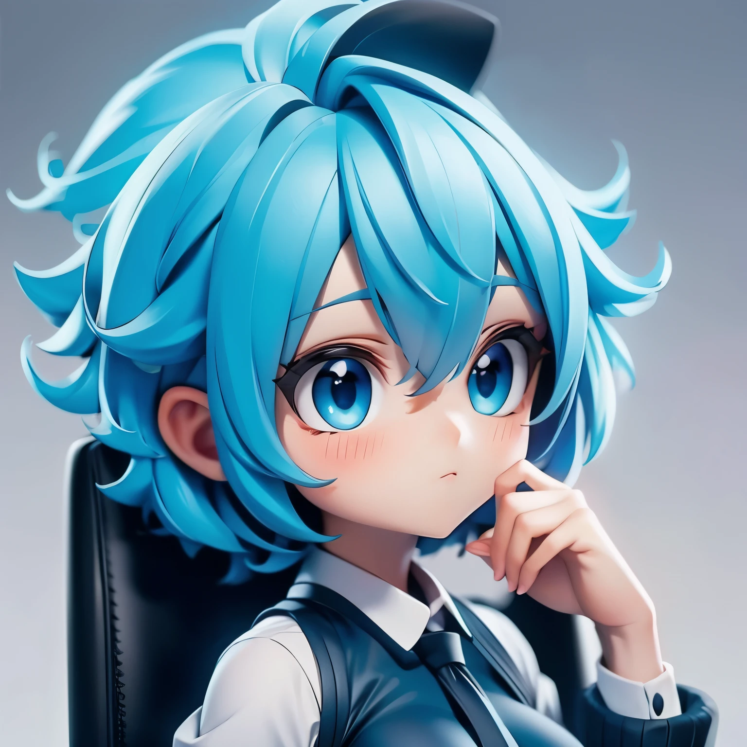 best quality, 1 Girl, (Dakota:1.0), blue eyes, Pixie Short Hair, ( Small Breasts ), blush, human Resources