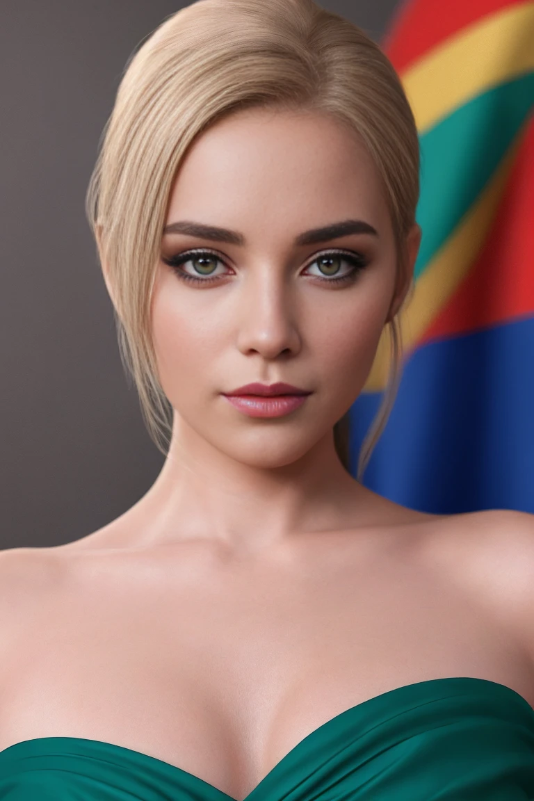 a beautiful ecuadorian woman,woman on the beach,woman holding ecuadorian flag,woman named rosarioa,detailed portrait,detailed face,beautiful eyes,beautiful lips,long eyelashes,elegant dress,natural lighting,warm color tones,cinematic lighting,vibrant colors,photorealistic,hyperrealistic,highly detailed,8k resolution,masterpiece