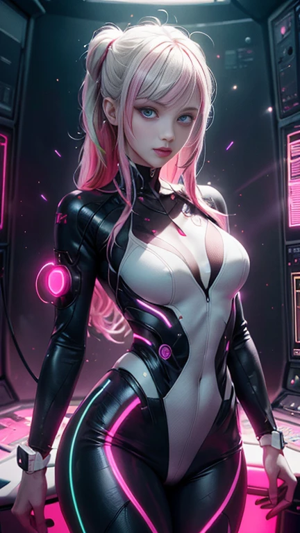 (masterpiece),(high resolution),extra limbs,missing limbs,extra digit,missing digit,fused fingers,mutanted hands and fingers,1woman,full body,(((super realistic))),pale skin,fighter,(((pink color long ponytail hair))),evil smile,(blonde color eyes),large breasts,large butocks,(pink fox ears),(pink fox 1 tail),woman,(white rimless frame glasses),(black catsuit),(contrapposto stand),sweat,(cyberpunk background),(((Fate/Grand Order,character,Koyanskaya origin))),Tamamovich Koyanskaya(Spy Wind),evil woman,attribute(Lawful Evil Beast),draw the face accurately,Holding a pink sniper rifle in both hands