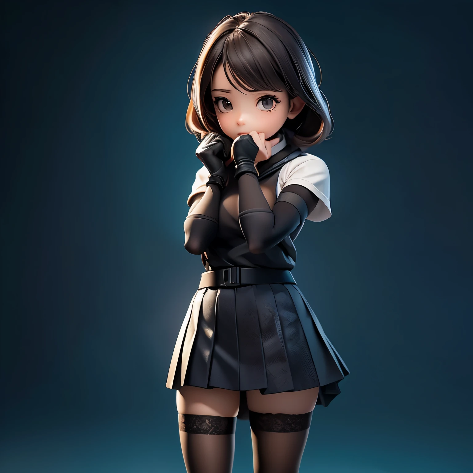 (photo realistic:1.55), masterpiece , best quality, 详细of, Vaguery, depth_of_site, Vaguery_background, Vaguery_prospect, 1 Girl, Gloves, 白色of_Gloves, skirt, sports_Vague, photo_(medium), 独自of, 白色of_skirt