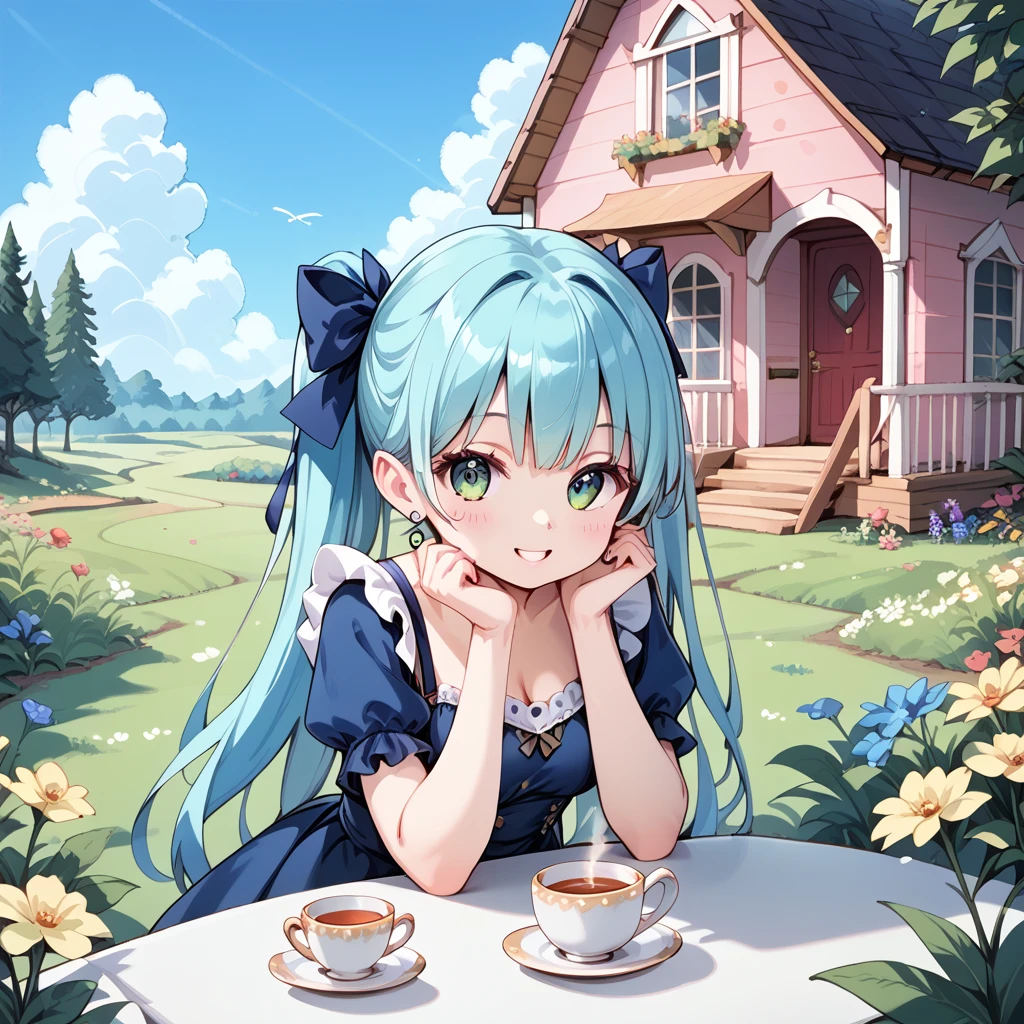  1 girl, Fairy,Flower Field,Candy House,Tea Party