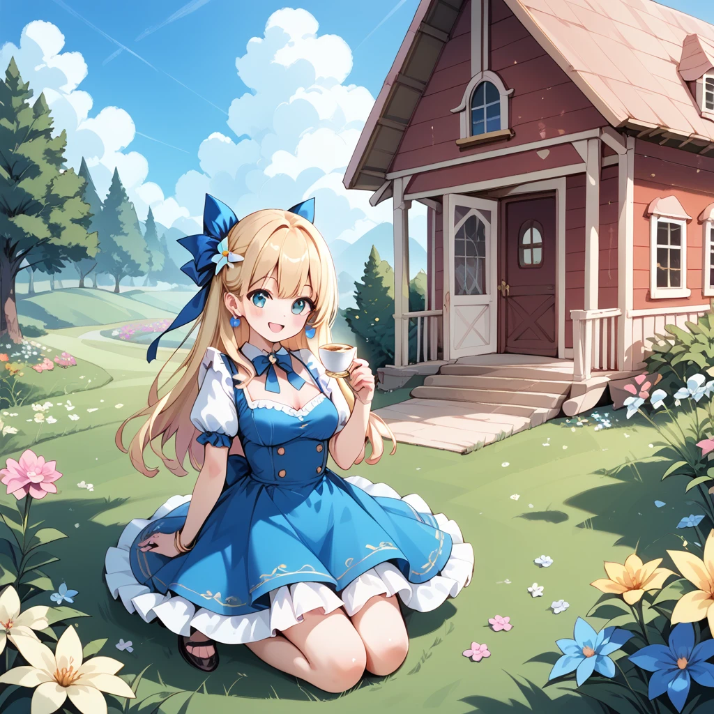  1 girl, Fairy,Flower Field,Candy House,Tea Party