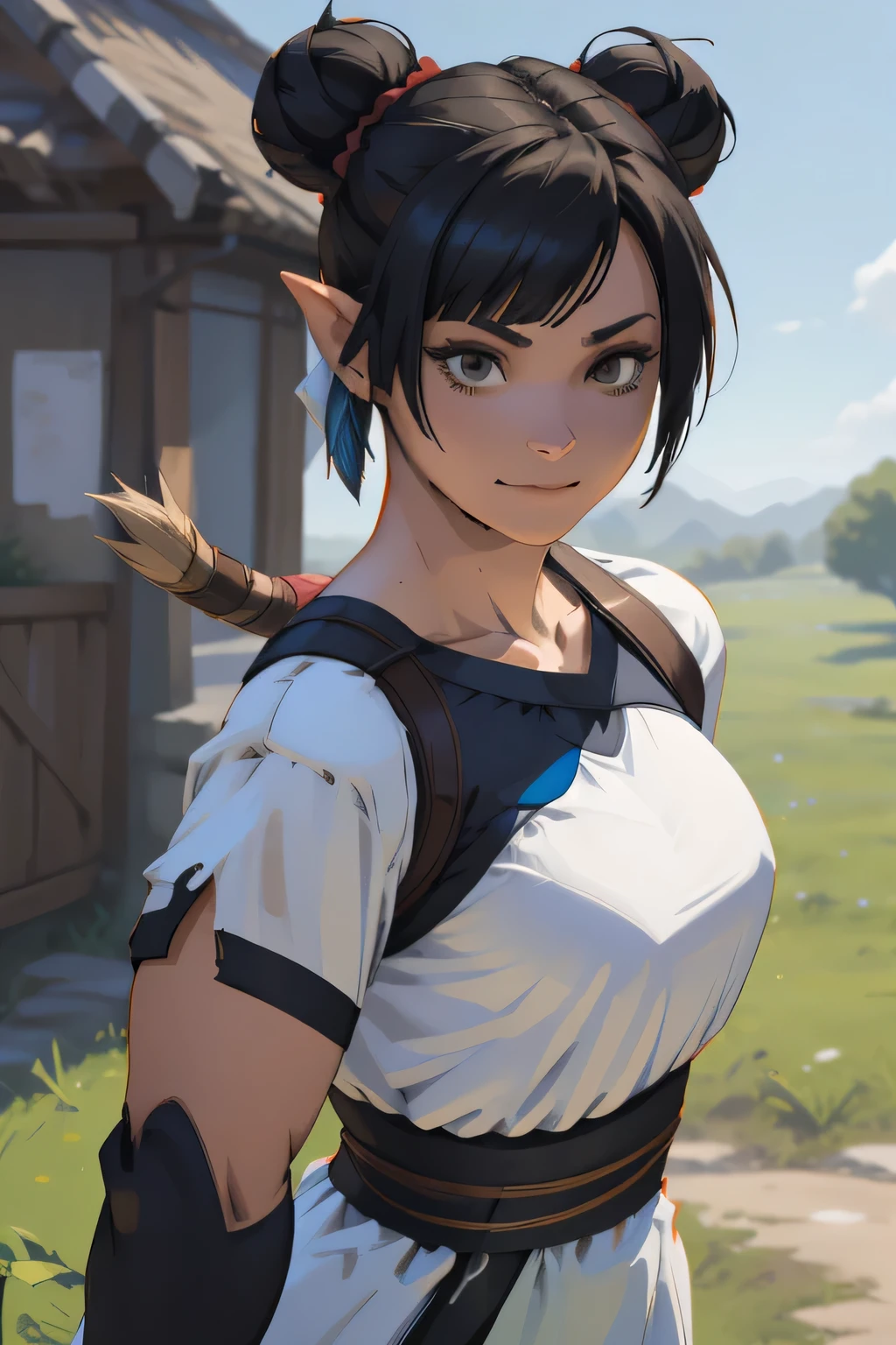 there is a woman with blue hair taking a selfie, short blue hair, with blue hair, blue short hair, short blue hair!!!, messy blue hair, halfbody headshot, blue hairs, blue hair, short blue haired woman, chloe price, sky blue highlights in hair, cyberpunk dyed haircut, flowing blue hair, brown hair with light blue ends, blue and black, LAUFEN, SHORT HAIR, DOUBLE BUN, BLUNT BANGS, Laofen, brown hair, brown eyes, hair_ornament, arafed woman with long black hair and a white shirt, seductive tifa lockhart portrait, tifa lockheart, tifa lockhart portrait, portrait of sadako of the ring, tifa lockhart, portrait of tifa lockhart, tifa, with haunted eyes and dark hair, with long dark hair, with long black hair, anime girl cosplay in a field, running smile face