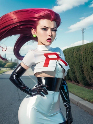 Jessie from Pokémon. Sneezing. Sexy latex