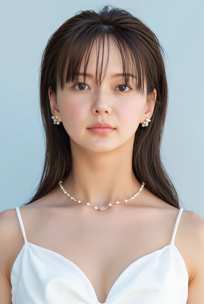    shining in the eyes  {x}  makes a heart shape with both hands :2.0、Instagrammable:1.2 (Super accurate humility、RAW photo、8k、32K、masterpiece、Realistic、   photorealistic:1.37)、Cute Japanese women images、 tank top 、 Shot in natural light、   upper body、 1 girl、Photo Mapping、   physical base rendering 、Excellent image quality、   high definition  、1080P、( beautiful face)、(Detailed description of the face )、(   Detailed description of the hand setter&#39; muscle area )、( CG in detail)、Rich details、(  great features  :1.35)、(Detailed eyes)、  I'm looking forward to your eyes、Delicate clavicle、 Various Poses 、非常にリアルで詳細な若い女性の   upper bodyポートレート。Beautiful skin、 A soft light is reflected on the high cheeks.、   small pores and hair follicles  、   she's also seeing her smallest blood vessels  。The skin is smooth、natural flushing of cheeks 、 small pores and hair roots 。  The eyes are large and clear blue、 Her iris has fine patterning、 Light is reflected 、 slightly tilted to 。  There is a slight shadow under her eye 、  her lashes are naturally long and curled。  her lips are soft pink 、  smooth texture and natural shine 、 。  The woman is wearing a simple white top  .、   The background is pale monochrome gradient  .、焦点は完全に顔と   upper bodyに当たっている。Realistic shadows and textures、Photographic depiction.。