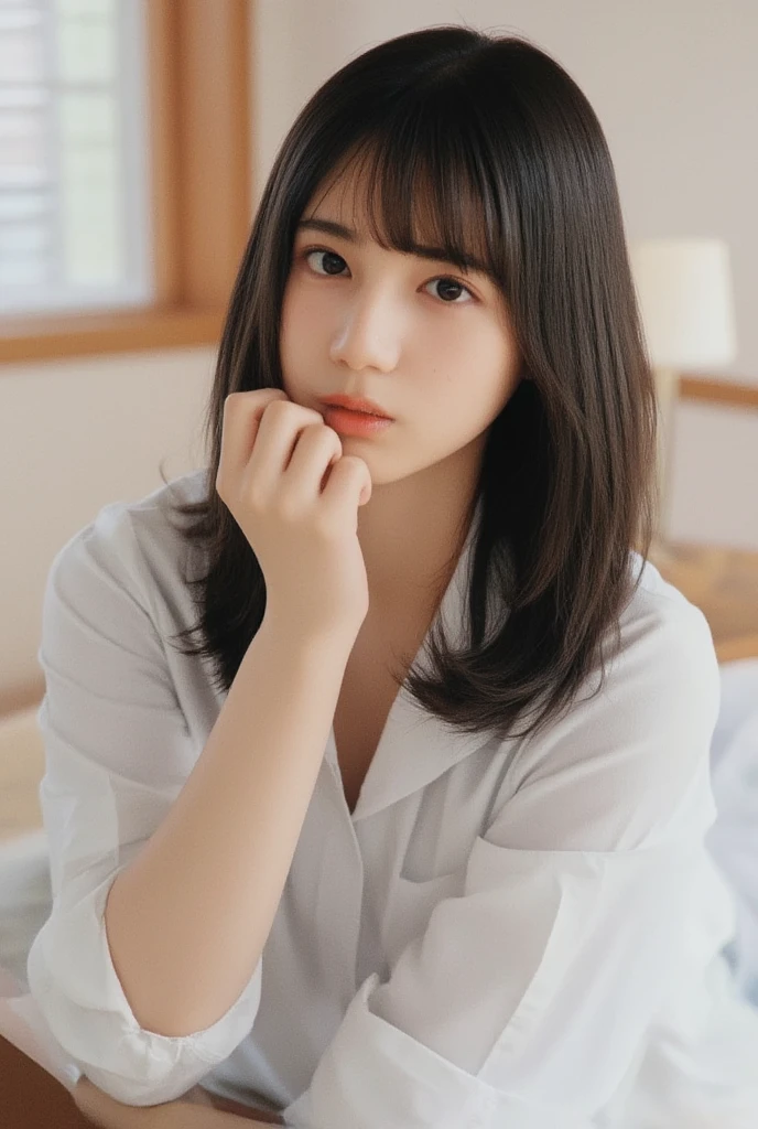 baby face、、15 year old student、Childish、baby face、big breasts:1.2、huge breasts:1.2、my breasts are too big、Plump、full body shot、attractive face、natural face、black hair、bangs、long hair、The face is a junior high school student、bbw、Reflected from the front、micro bikini:1.5、high school student、1 person、thin eyebrows、thin eyebrows、The whole body is reflected、smile:1.3、I can see your pants、{{{Based on 4 books、1 thumb}}}、((sleep in bed))、((please lie down on the bed))、