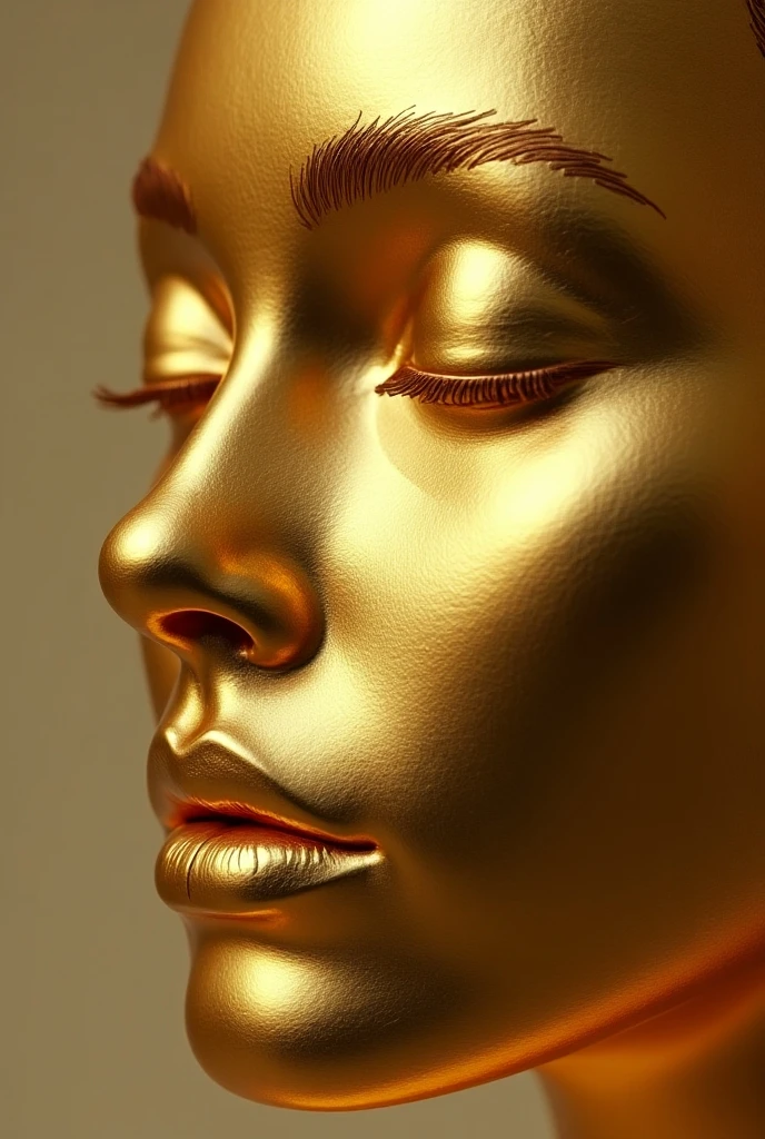 a woman with a large jaw and gold teeth, in the style of futuristic minimalism, restrained forms, darkly romanticism, the bechers' typologies, glossy finish, intricate imagery, close-up shots --ar 4:5 --s 300 --v 6.0 --style raw