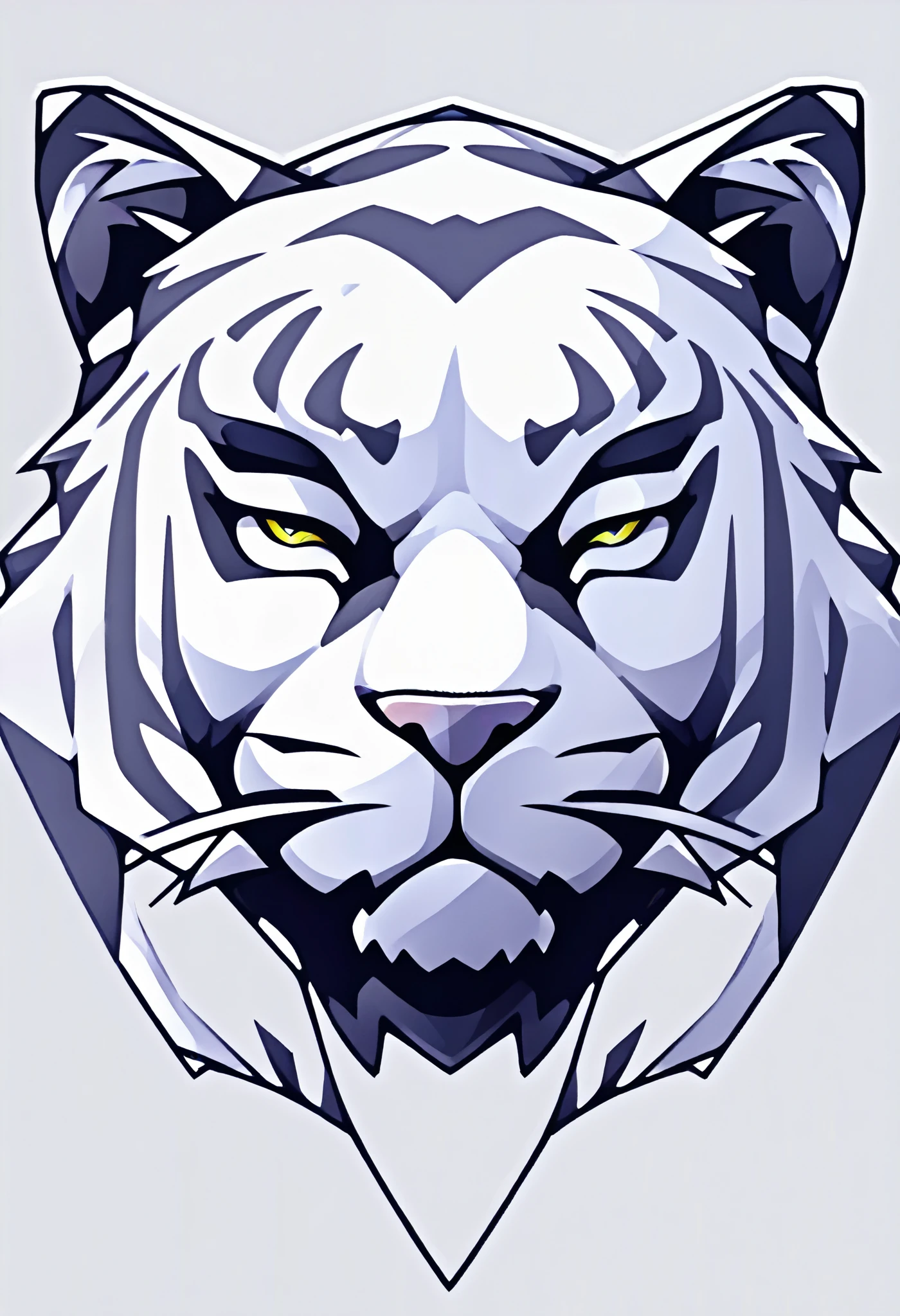 (low poly:2),(tiger head Avatar:1.5),Logo Design,Single color,(Front image:2),head avatar,(fierce:2),