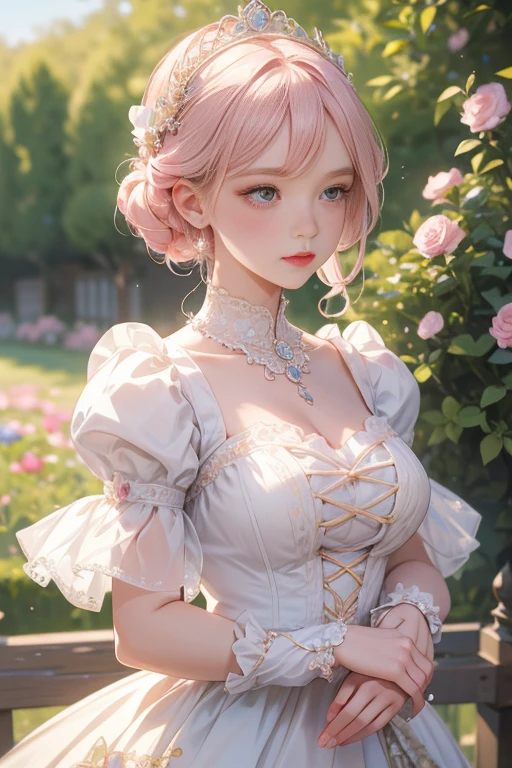 (masterpiece, best quality:1.4), (full body), (close up at the garden:1.2), 1girls, (ram_rezero with pink hair:1.2), smile, ram_rezero, short hair, (red eyes, red iris), maid uniform, (black maid uniform:1.5), hair ornament, cleavage, maid headdress, detached sleeves, ribbon, medium breasts, beautifull smile, (beautiful face), (highly detailed face, highly detailed eyes), (highly detailed skin), skin pores, subsurface scattering, realistic pupils, full face blush, full lips, depth of field, volumetric lighting, sharp focus, absurdres, realistic proportions, good anatomy, (realistic, hyperrealistic:1.4), 16k hdr