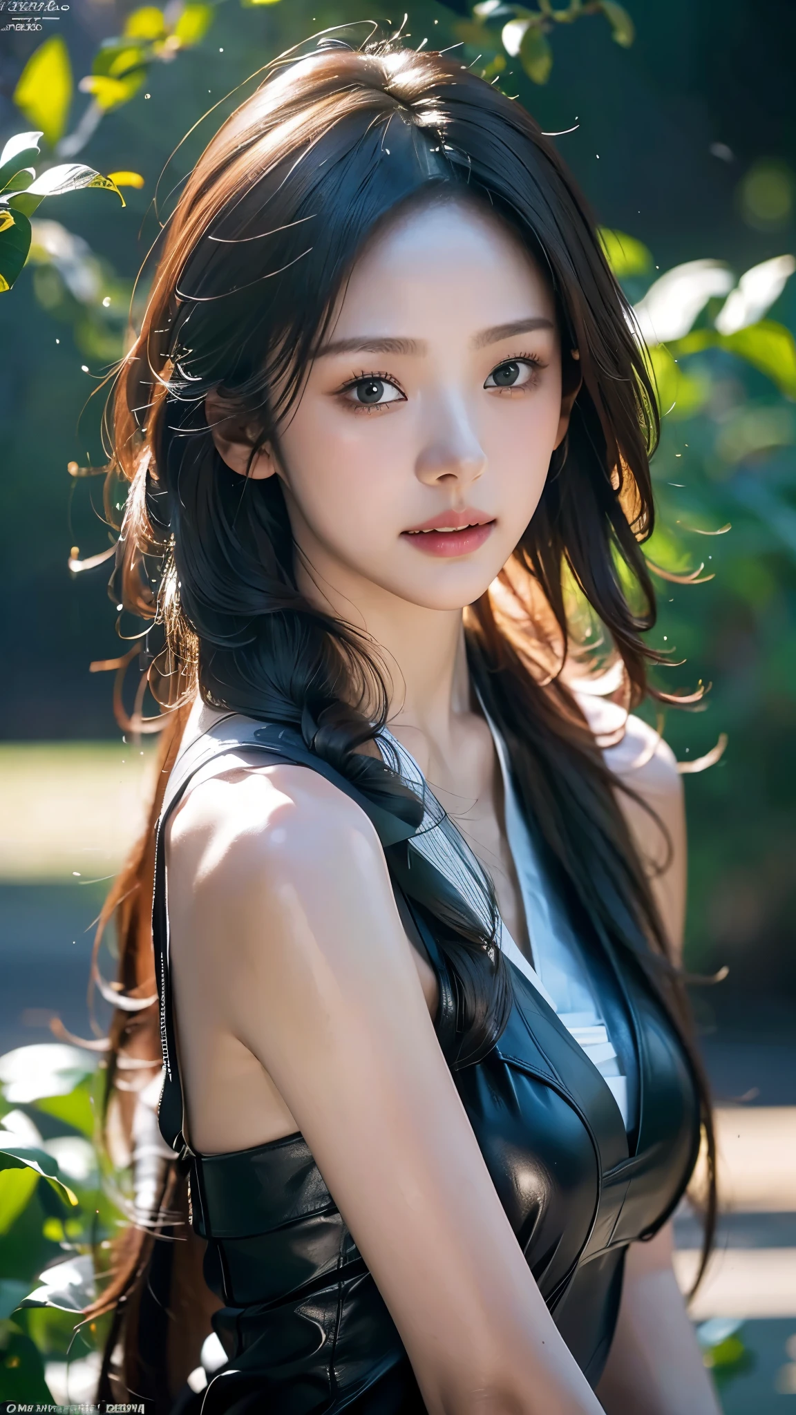 (RAW photo, best quality), (realistic, realistic photo: 1.3), best quality, masterpiece, pitch black background, (symmetrical body), (beautiful girl), (cute), (facial details), detailed iris, 8k Ultra HD, digital SLR, soft lighting, high quality, beautifully detailed nose, realistic face, soft smile, best quality, highly detailed, masterpiece, detailed, 8k wallpaper, (sfw: 1.8), real, 8k, (masterpiece), (high complexity: 1.3), (realistic), 23 years old, delicate, night, strong lighting, detailed professional photo of beautiful woman, sharp focus, cinematic lighting, rendering, (blurred background, depth of text borders), ((realistic)), ((sharp focus)), (highest resolution), ((masterpiece)), professional cinematic lighting, (perfect hand), (perfect fingers)