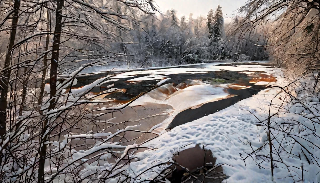 Professional photo. Winter. HDR. Nature. Morning. Beautiful.