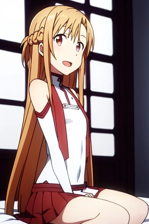 ((Highest quality)), ((masterpiece)), (be familiar with), Perfect Face, indoor, Bedroom, Watching the audience,
One woman, Yuuki Asuna,
Open Mouth, Ecstatic expression, blush, smile,
Small breasts, Flat Chest, , , child, Girl,
Long Hair, Long Hair,
Fully nude, Nipples exposed, Sex with a man with a big dick, 膣内ejaculation, Semen is taken, Insert a into your, Sex in the missionary position, , Leg spread,