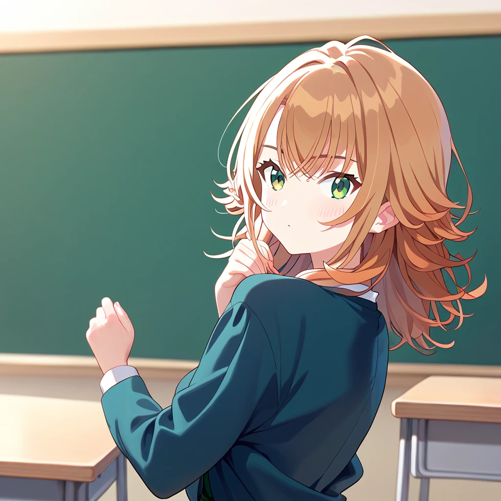 score 9, score 8 up, score 7 up, source anime, 1girl, tsukimura_temari, classroom,   