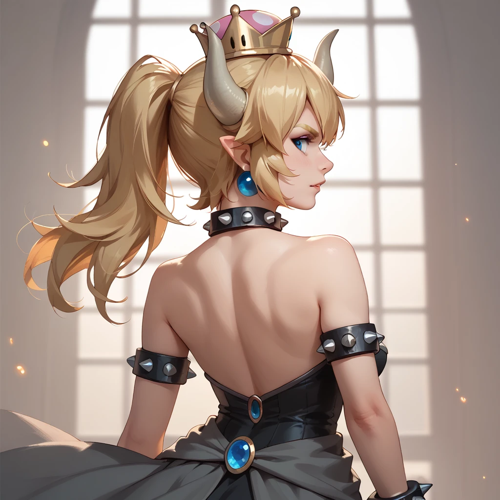 Bowsette looks back angrily 