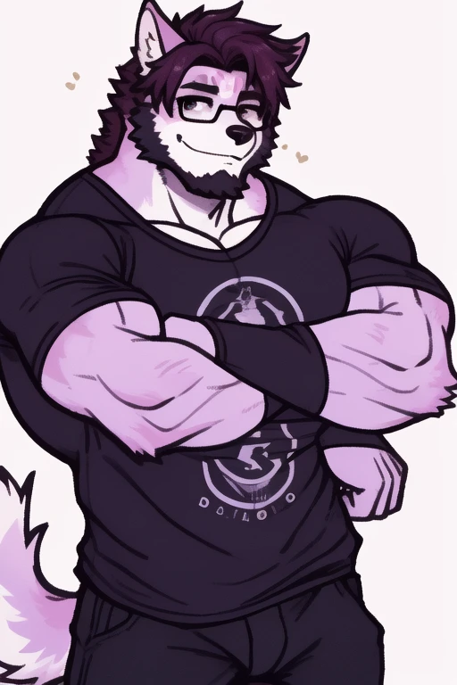 anthropology, dragon, hairy, black and white fur, A place where people congregate, hairy, Sweating, Sparkling blue eyes, Big pink‚ with big‚ abs‚ handsome, shy face, kneeling, fat, up view, look to rightside, hands behind head, shirt, high quality, super detail, 1080P, high quality, high quality, best quality, 8k, super detail, 16k