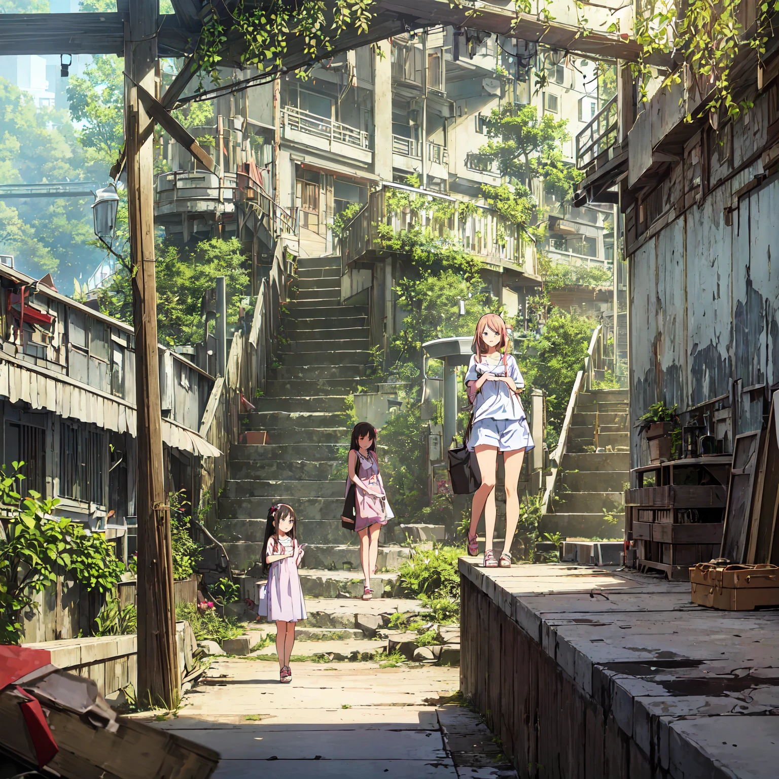 
(masterpiece、Best Quality)、((3 girls、Girl in summer clothes 、Detailed face、smile))、Have fun with everyone 、(Poor conditions)、Figure-centered composition、( housing complex、An abandoned hot spring town 、Dark and unsanitary、Bulky garbage、Battleship Island:1.2、Stairs to the basement、 underground shopping mall)、 perfect anatomy 