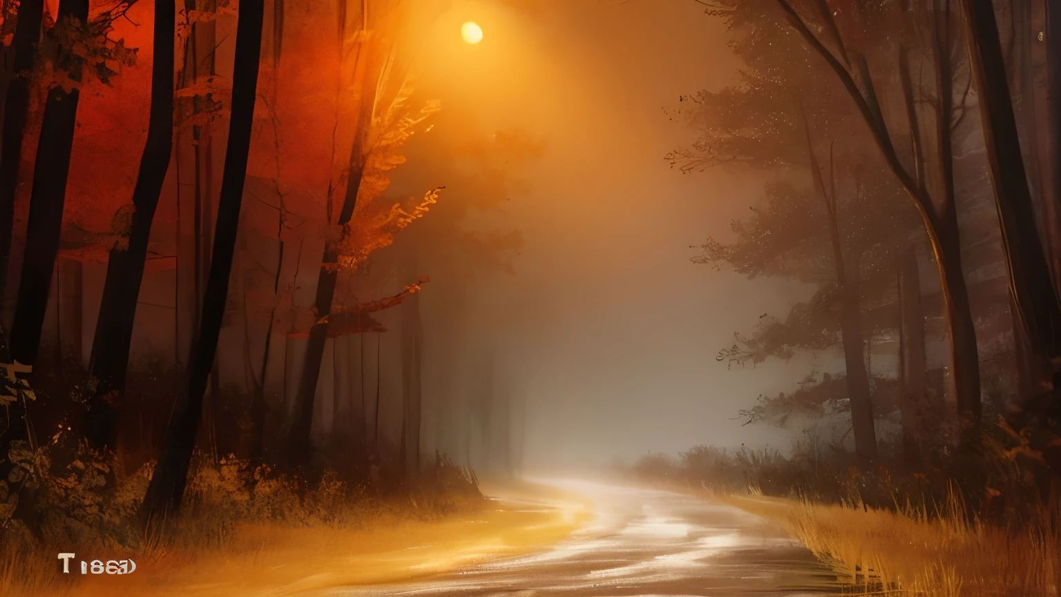 impressionist painting style , dark environment, heavy fog , night
