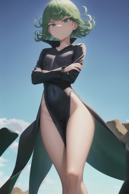 Tatsumaki , Dynamic positions have a golden part, fragile physique, Street, floats in the air, close up portrait, stands leaning towards the floor, beautiful , White Nurse's Coat, Short skirt, breasts fall out from under the robe, leans forward,  very erotic, arches in the back, Portrait of a girl, standing in a sexy pose, leans forward, beautiful фигура, buttocks, beautiful грудь, very sexy, the texture is very durable，The picture is very clear and concise，incredibly beautiful，Temperament elegant，in a spacious room, нежное выражение лица Tatsumaki из One Punch Man, short green hair, green eyes, , heels, full body view, smiling, dynamic pose, Tatsumaki из One Punch Man, short green hair, green eyes, ,dynamic view, (masterpiece, Best quality:1.2),