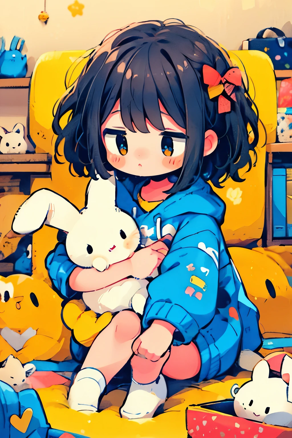  cute girl, beautiful girl, adorable girl, stuffed bunny, white stuffed bunny, soft stuffed bunny, girl hugging stuffed bunny, girl cuddling stuffed bunny, girl holding stuffed bunny, cute expression, happy expression, warm lighting, natural light, soft colors, pastel colors, cinematic lighting, photorealistic, highly detailed, masterpiece, 8k, cinematic quality, portrait shot