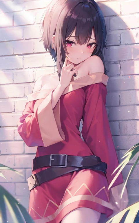 Megumin, off clothes, thighs visible