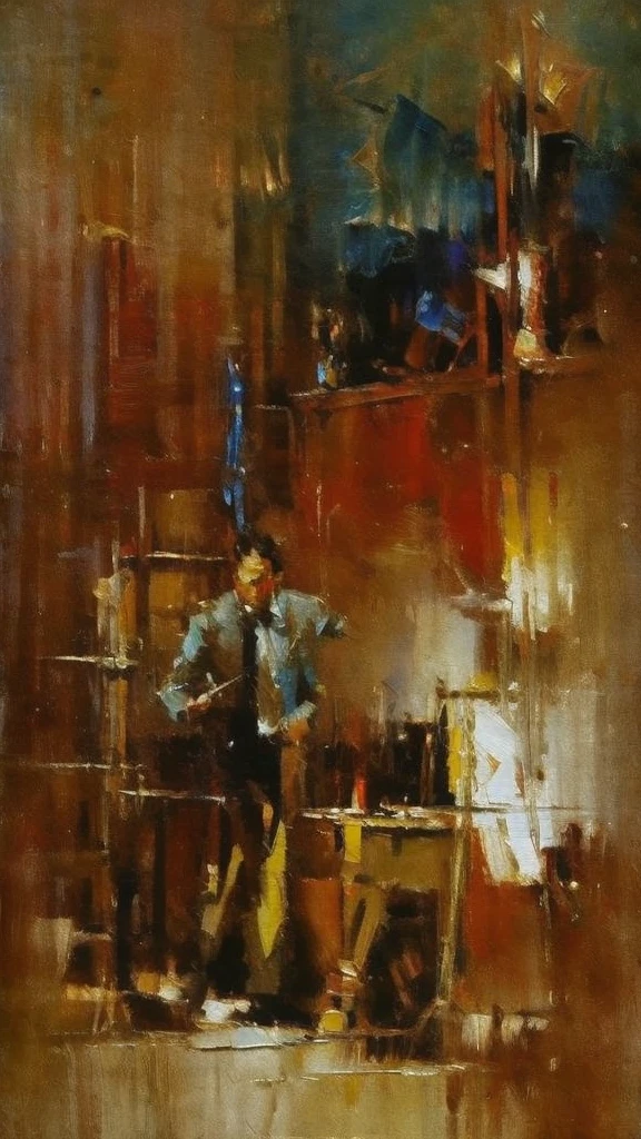 the club(art inspired in Bill Sienkiewicz). oil painting