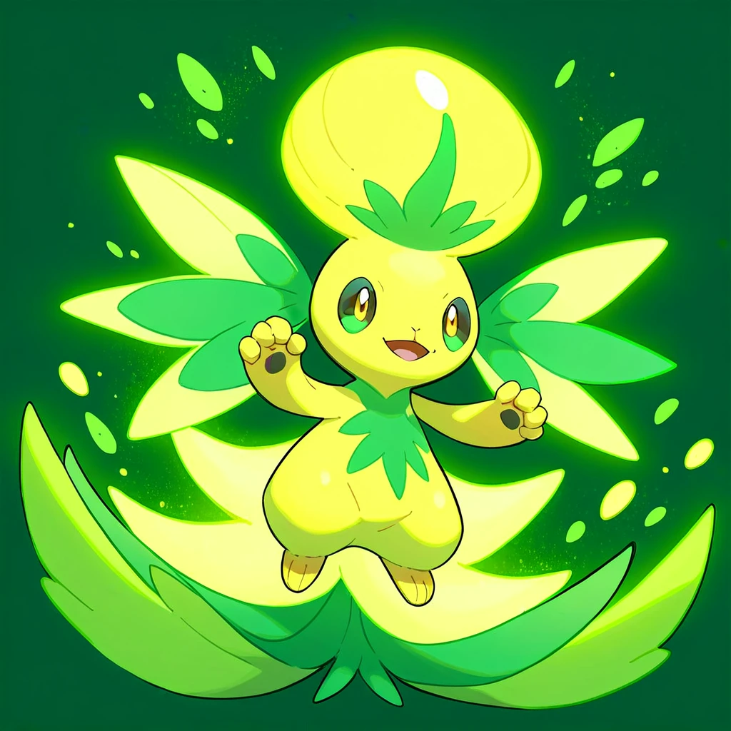 source_furry, rating_safe, score_9, score_8_up, score_7_up, score_6_up, score_5_up, score_4_up,  in pokemon art style, Spectator with dark-green and dull-green color palette with glowing yellow