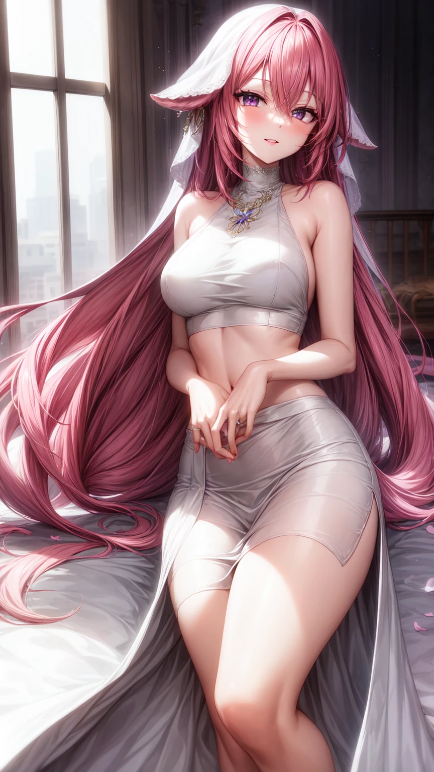 masterpiece, highly detailed, (1girl), white-pink hair, pastel colors, cozy atmosphere, natural lighting, waist high leggings, oversized T-shirt, 16 year old teenager, soft facial features, short height(150cm), short-stack body type, hip-level shot, long slender legs, big , curvy body