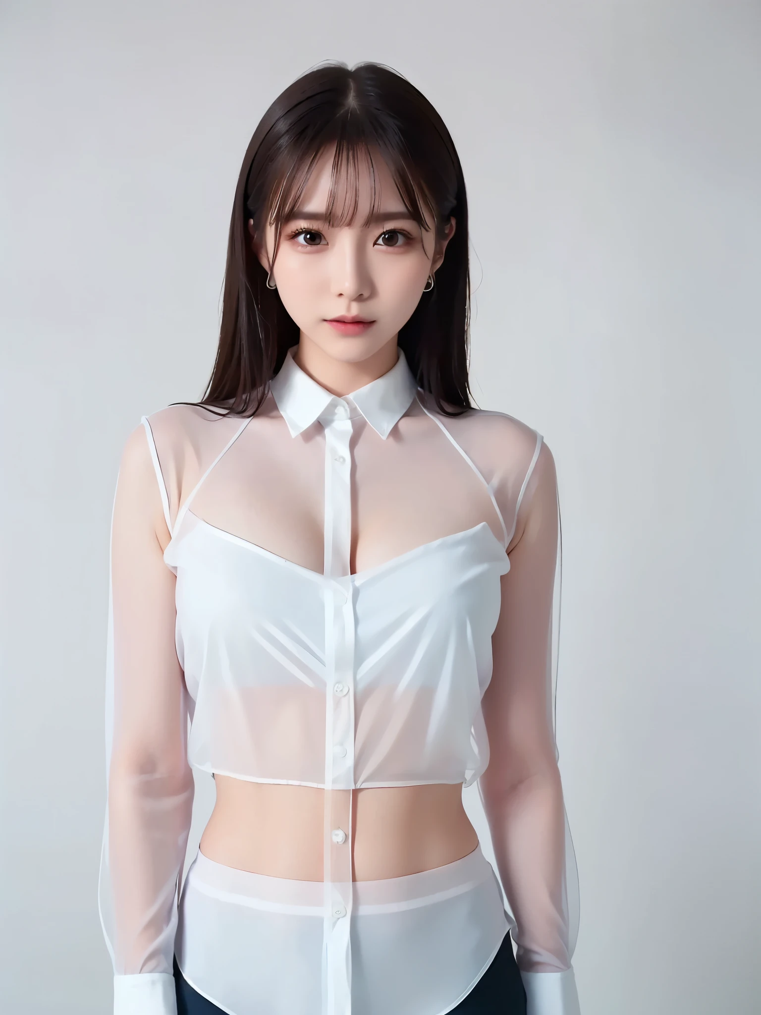  1 girl, ( wonderful:1.2), (( White Transparent Shirt:1.2)), RAW photo, ( photorealistic :1.37, Realistic),  Watch Viewer , (( Straight from the front))), ( high qualityスキン: 1.8),  8K HD Streaming,  SOFT LIGHTING,  high quality, (( upper body: 1.6) ), ( Pro Writing : 1.6), (  wet body, Wet clothes),  Highlighting Cleavage ,