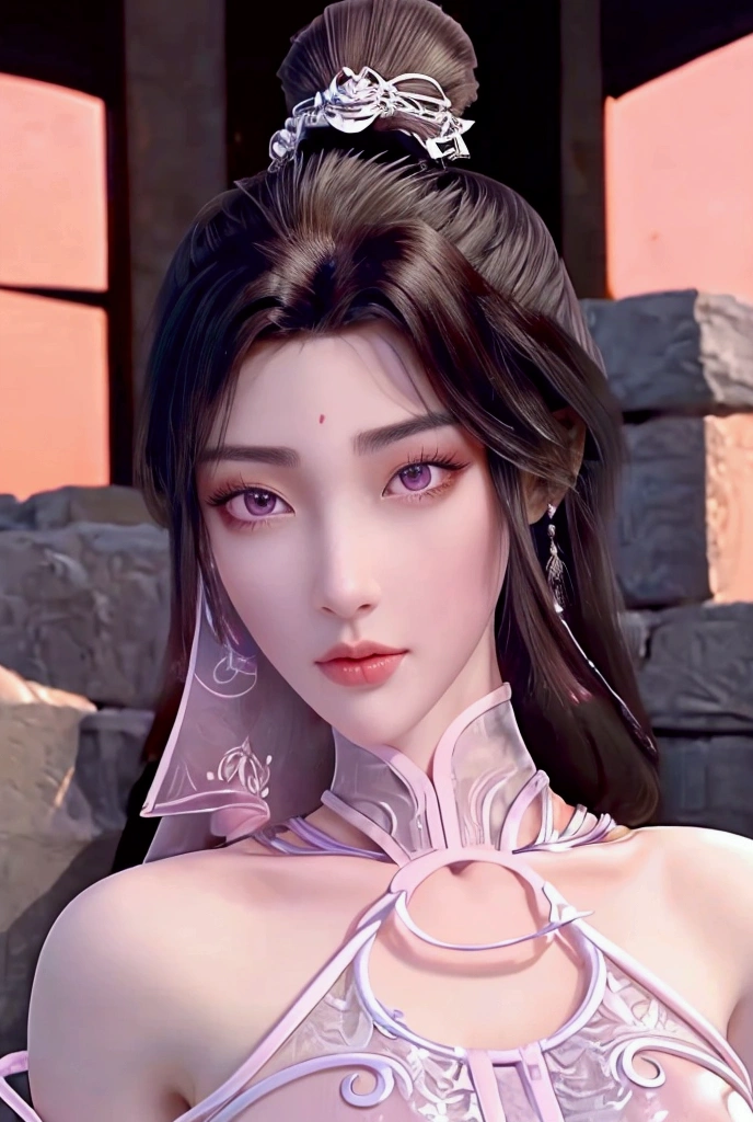  A gentle lovely Chinese beauty , Exquisite and sexy clavicle , Charming oval face,  double eyelids , Sophisticated peach eye ,  pink lips ,  Petite upturned nose ,  Bare Shoulder ,  focused face , closeup face, Ultra HD,  Super Detailed ,   full-body photo ,   ultra-thin translucent best ratio Four fingers and one thumb, JK mini skirt