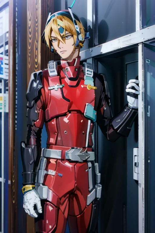 ( Best Quality ),Back Alley, クールでハンサムな顔の日本人美しいセクシーな若いホスト18 years old, Host handsome ,  beautiful sexy young Sentai hero ,  shiny squadron hero suit , 18 years old,  toned and muscular ,  cool and handsome face ,, Tall, Long Hair, Long bangs , Sentai Hero is cornered by the wall 、 raise both hands、Surrender,Frightened expression