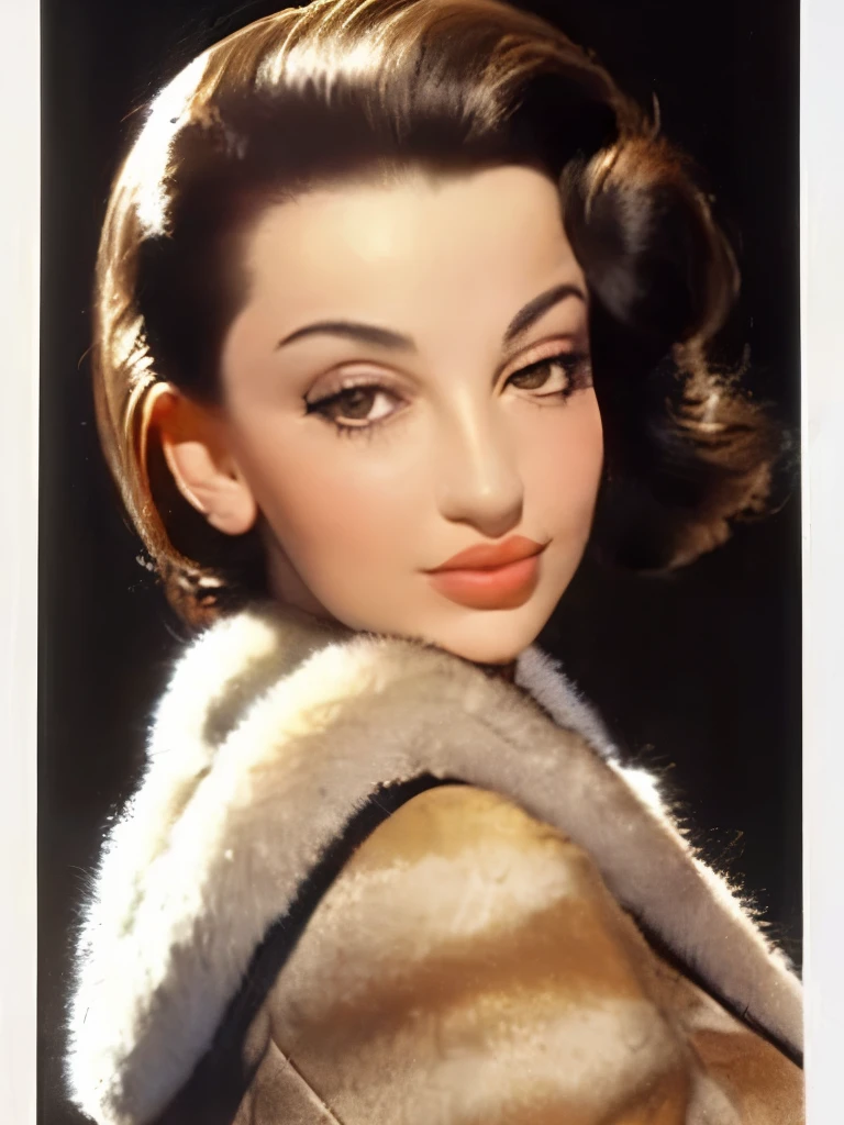 arafed photo of a woman in a fur coat posing for a picture, maria callas, judy garland, by Béla Kondor, old hollywood, beautiful face!!!!, by Albert Welti, beautiful face!!, beautiful face!, by Aurél Bernáth, by Eugeniusz Zak, by George Hurrell, very very beautiful woman