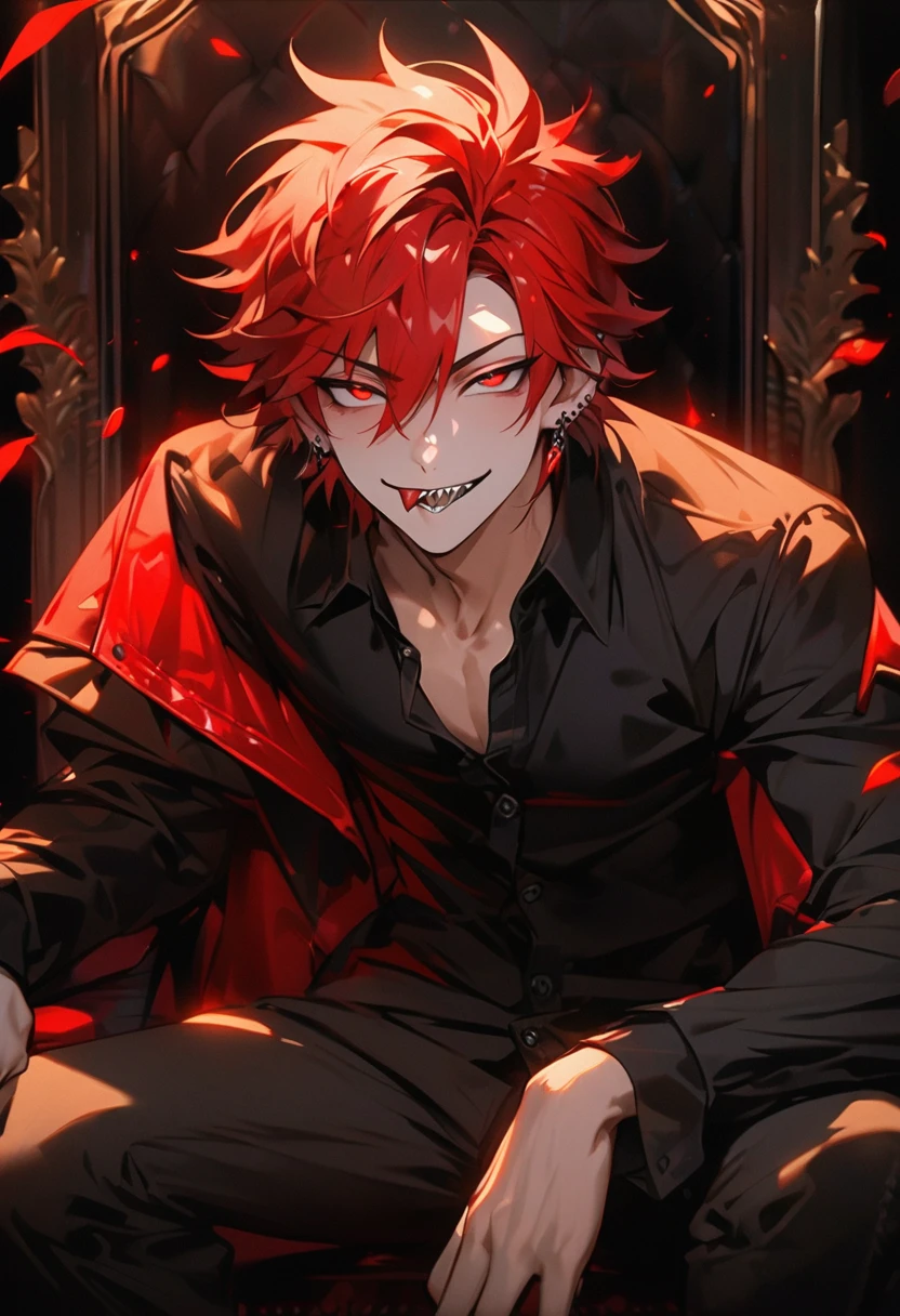 Demon, red, sharp teeth, male