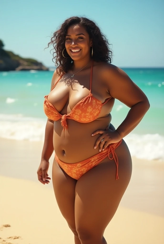 Black woman with big ass and thong showing her huge ass