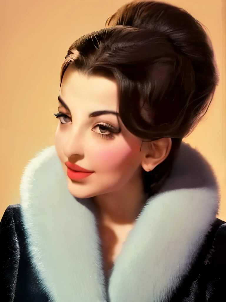 arafed photo of a woman in a fur coat posing for a picture, maria callas, judy garland, by Béla Kondor, old hollywood, beautiful face!!!!, by Albert Welti, beautiful face!!, beautiful face!, by Aurél Bernáth, by Eugeniusz Zak, by George Hurrell, very very beautiful woman