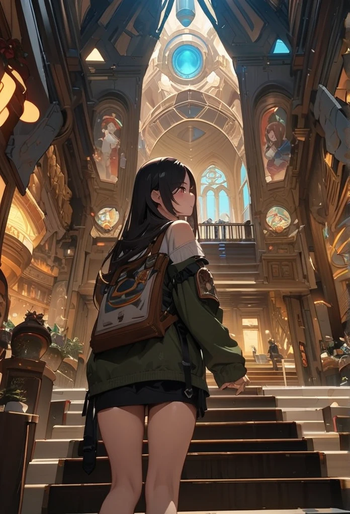 Highest quality、Best Quality、 masterpiece、Inside the Museum of the Near Future 、 Tifa Lockhart、 Highly Detailed Images 