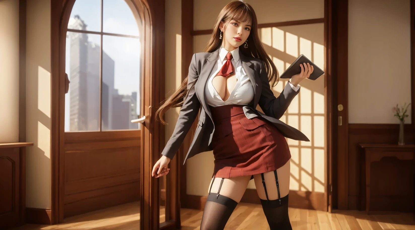 Korean flight attendant，Being in a hotel，(get down on the bed:1.2)，(Being touched by men:1.5)，(Being stroked in the crotch of a man)，Seen from the side
（（（tmasterpiece）））， （（best qualtiy））， （（intricate detailes））， （（Ultra-realistic realism））， Ridiculous resolution， A MILF， Mature Woman， see -through， ighly detailed， illustratio， 1girll， （（Large breasts））， perfect hand， Detailed finger， Beautiful detailed eyes， Long grey hair， with brown eye， Name badge， （Korean flight attendant costumes：1.2）， Flight attendant blazer， The shirt，pencil skirts，black lence stockings，Flight attendant tie， 耳Nipple Ring， detailedbackground， Bedrooms， perfect  eyes， mesmerizing eyes，cocked ass，Reddened face，(weeping:1.2)，confused eyes，Slightly open mouth