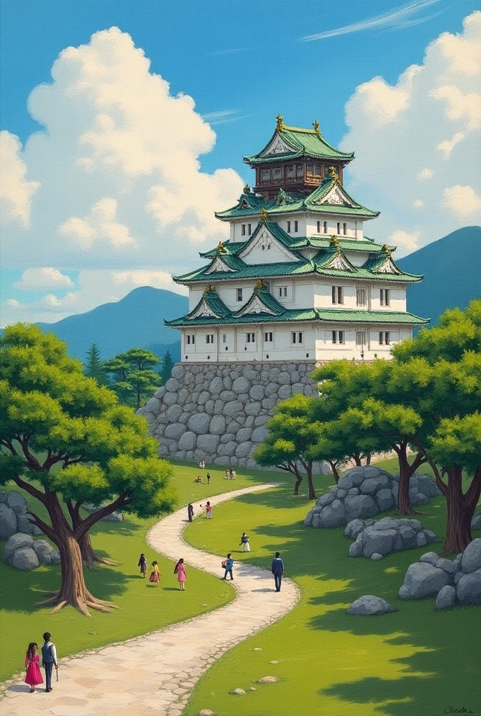 masterpiece，Paintings that look like masterpieces ，Impressionist-inspired 、Himeji Castle