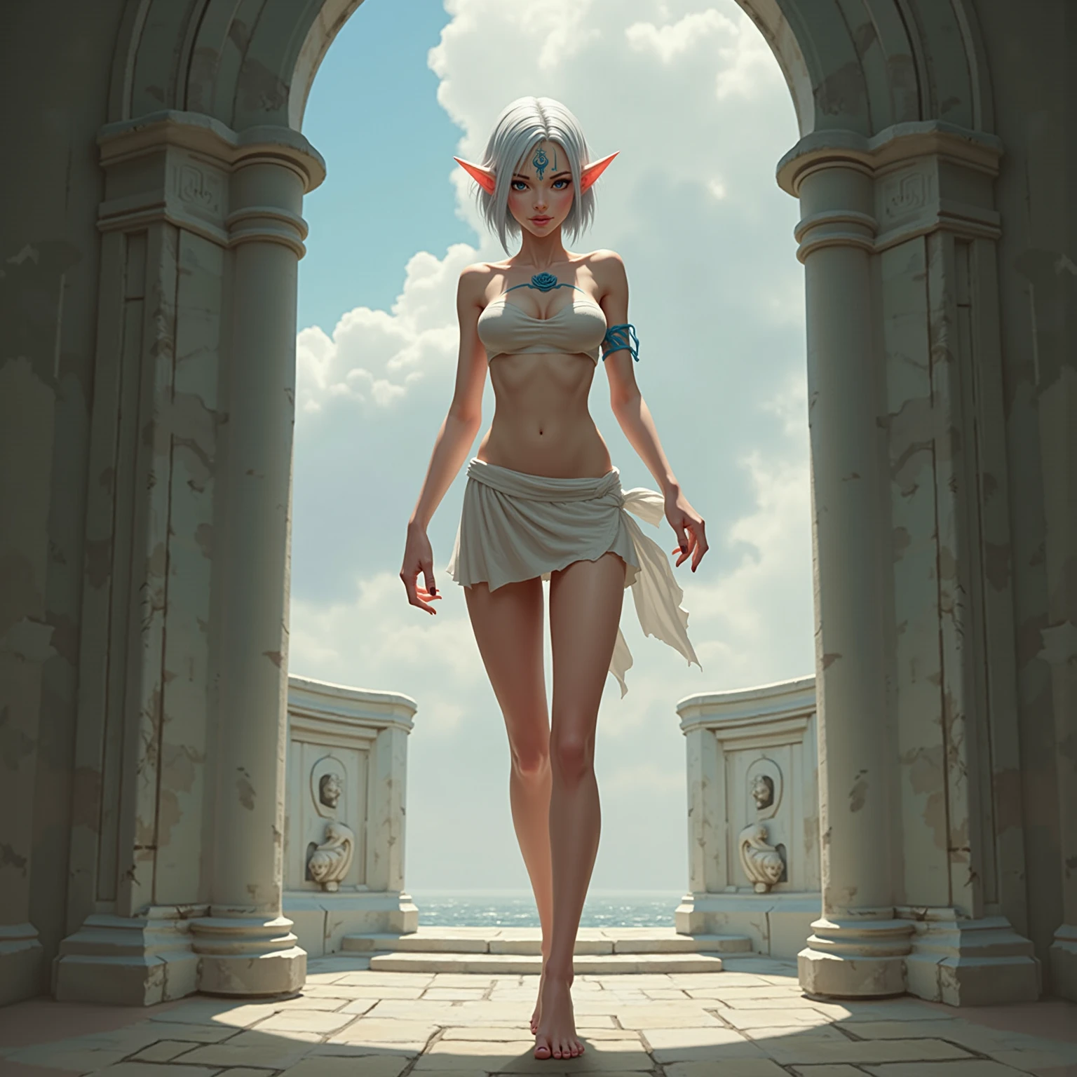 (((Score_9))),((score_8_up)),(((1 naked girl))),((Old Wanderer&#39;s Clothes)) , (((8 k,2 thousand.))),(chedevr))), (((Best quality))), (ultra detailed) ((highly detailed computer illustration)), ((Extraordinarily gentle and beautiful face)),,1 girl,( conceptual art) , , (chedevr:1.2), (Best quality:1.3), (One backstory, White background: 1.3),(((CHARACTERS OF THE POST-APOCALYPTIC WORLD OF WASTELAND))), ((( Post-apocalyptic wasteland))), ((( Extremely embarrassed face))),, ((((Very red embarrassed face) ))), (((hides big breasts))), ((((hid around the corner)))) , (((hide and seek))), ((Grimalkin)),((((leaning over )))), ((((Eyes drawn in manga style.)))),(( viewer between legs )) , ( big breasts), ( red hair and eyes in manga style) , ((((Chest shakes when running)))), ((red streaks of blush on the cheeks and nose)), (sad eyebrows), ((The most embarrassed face)), ((((Leaning over, Standing on the ground))))