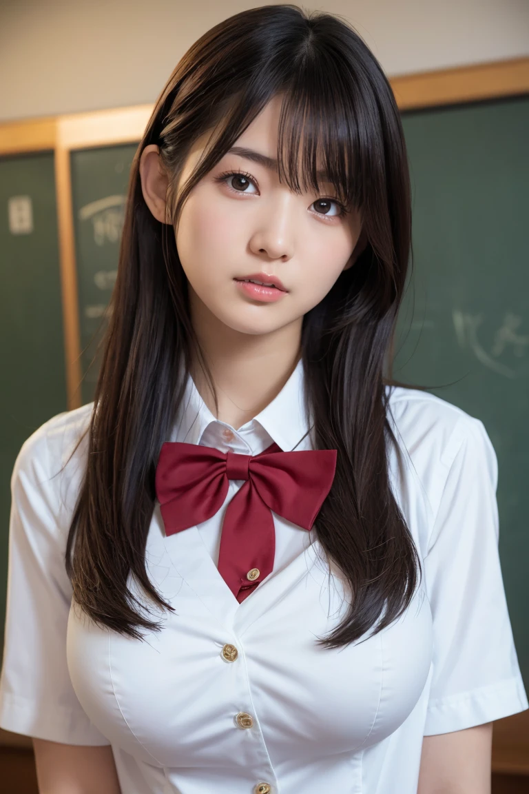 Photo quality,Masterpiece,Realistic,(16 year old cute Japanese girl:1.9),(Detailed young face:1.9),(Very embarrassed look:1.9),(Thin legs:1.9),(Wear stylish Shibuya fashion:1.9),(Posing to seduce men in the classroom,Inner thigh visible:1.9),((Droopy eyes:1.9)),((Body type of a 16 year old girl,Small Tits:1.9)),(Cute school girl hairstyle:1.9),((Skinny Legs)),Very pale skin,Show your forehead,Detailed body,Detailed hands,No makeup