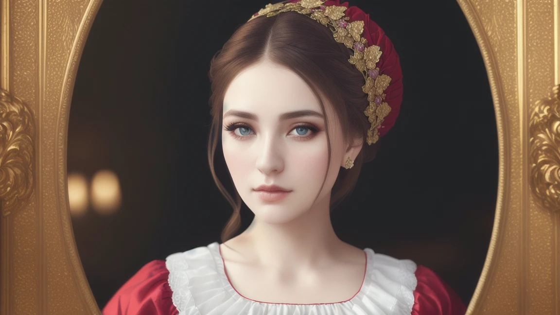 a beautiful england woman wearing traditional wears, (masterpiece), (portrait), (raw photo), (extremely detailed CG unity 8k wallpaper) Intricate, Sharp focus, dramatic, photorealistic art