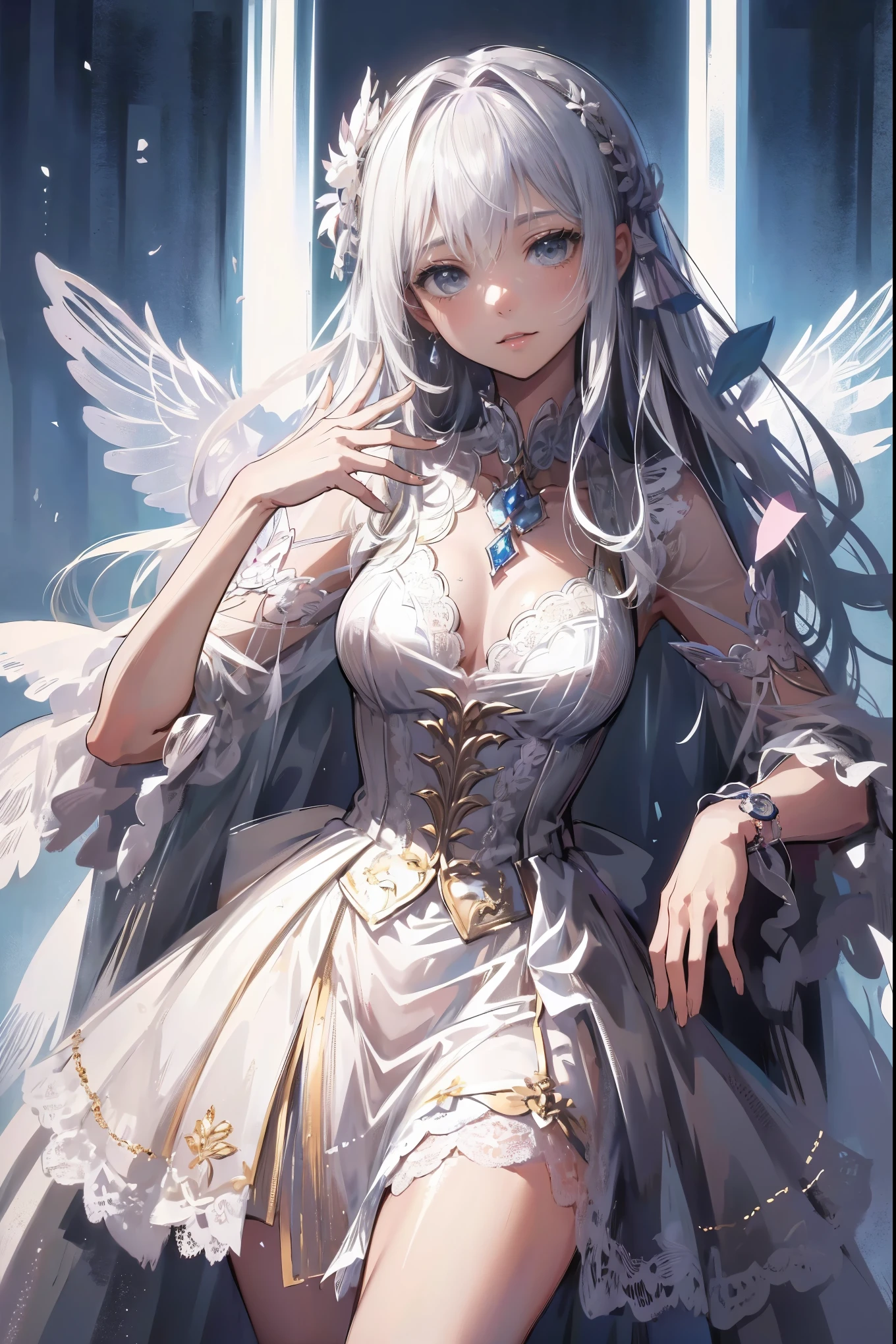 (( そびえ立つ神々 :1.3) (黒曜石の皮 :1.1, 光る静脈:1.2)) ((戴冠した:1.1) による ( うごめく影 :1.0)) 壊す (( 洞窟のような玉座の間:1.2) (鍾乳石:0.9, 発光菌類 :1.0)) 壊す ( 渦巻く魂 :1.1) (妖精の霧:1.0) 壊す (( 骸骨の従者 :0.9) (礼儀 :0.8) ( 華やかな聖杯 :1.0)) 壊す (アンダーワールド:1.1) (異世界的なオーラ:1.2) (深い影:1.0) (輝く門 :1.1) 壊す (超詳細, volumetric lighting, レイトレーシング, 8k 解像度) ,(最高品質, 4K, 8k, カンパラ, 傑作: 1.2), 超詳細, 現実的: 1.37, 頭部のクローズアップ(( 金属の骨格に寄生する透明なクラゲのファンタジー)), 抽象的なねじれた根の祭壇、Very large (謎の金属の頭蓋骨), 光る目, 頭蓋骨の上の不気味な滝, (虹, 虹 around the skull), エネルギーに満ち溢れた , 円形の構成、様々な構造力の効果を示す, 一人で, (スチームパンクの装飾要素, ギヤ, その他の要素). ポインタ, 素晴らしい装飾の組み合わせ,