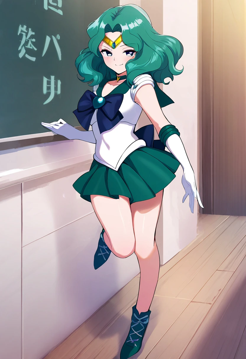 masterpiece, best quality, very aesthetic, absurdness, anime,  1 girl, sailor neptune, 90's style, official art, smile