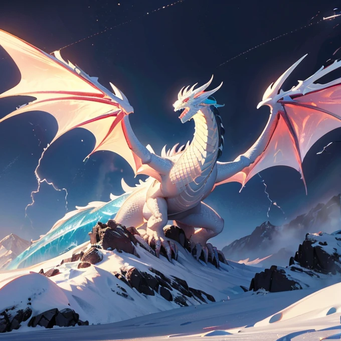 Ice Dragon　I'm wearing thunder　Snowy mountains with thunderstorms