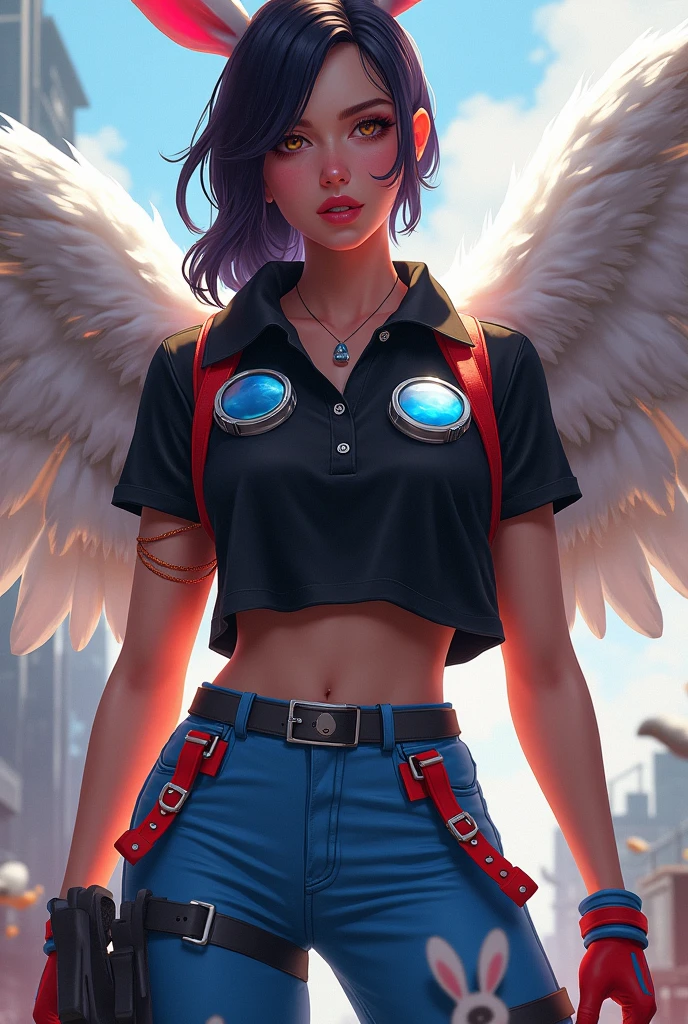 (1girl, solo, alone), (WakatsukiRisa, Sarada Uchiha, short hair, black hair black eyes, red glasses), ((solo, (1woman, pink lipstick, (small breasts)), Extremely detailed, ambient soft lighting, 4k, perfect eyes, a perfect face, perfect lighting, a 1girl)), ((fitness, shapely body, athletic body, toned body)), ( angel wings, (masterpiece), best quality, expressive eyes, perfect face), ((angel, ((big wings, phoenix wings, (leather jacket, white t-shirt, jeans, punk style), punk girl)), winged woman, bracelets, rings, earrings, necklace, backgound desert, arizona, grand kenio, clouds, leather boots, open wings, aura red, trepidatious aura))