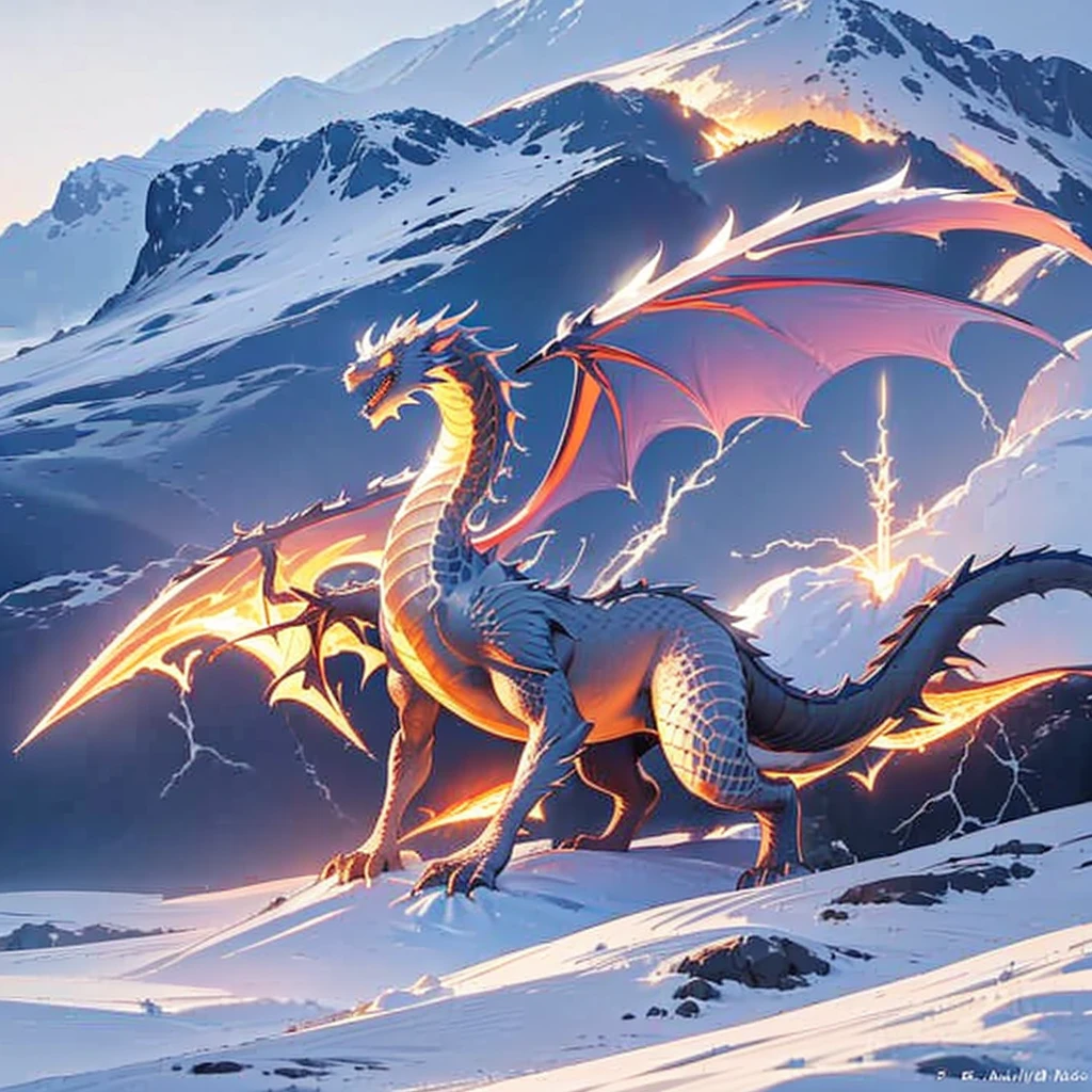 Ice Dragon　I'm wearing thunder　Snowy mountains with thunderstorms