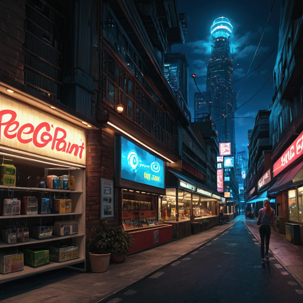 Cyberpunk city from sci-fi movie, empty street, night, chinoiserie buildings, old shop, irregular, circuit boards, wires, intricate, super detailed, realistic, hyper realistic, high quality, best, super detailed, crazy Detail, Very Detailed, Photorealistic, Epic Composition, Best Quality, 32k --v 6