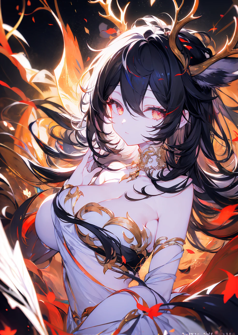 Girl, bare back, with a dragon tattoo on her back