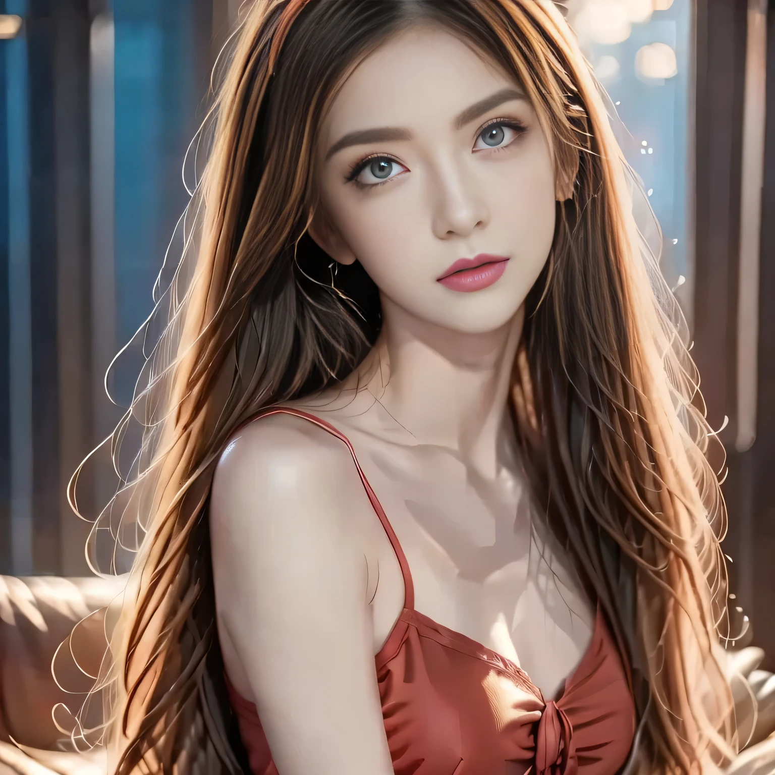  anime girl wearing a red shirt and black tie posing for a photo, author：The J, extremely detailed Artistic Germ, Toosaka Rin, Artistic Germ jsc,   artwork in guweiz  ,  Beautiful Digital Artwork , Artistic Germ. high detail, range murata and Artistic Germ, style Artistic Germ, ig model | Artistic Germ